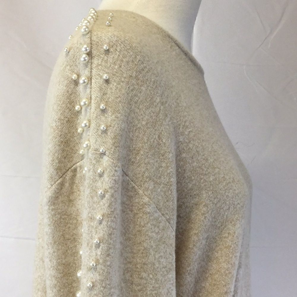 Soft Beige Sweater with Pearls